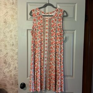 Style & Co Flip Flop sleeveless never worn vintage orange and blue Dress